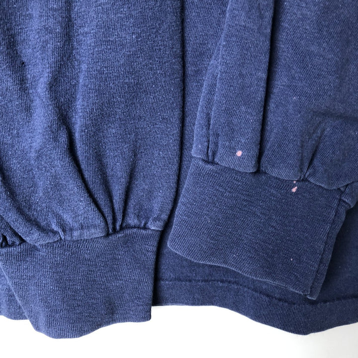 Vintage 1980'S Hanes BEEFY-T Blue Tag Long Sleeve T-Shirt, Made in USA, Men's Size L cotton navy blue type Vintage Second Hand