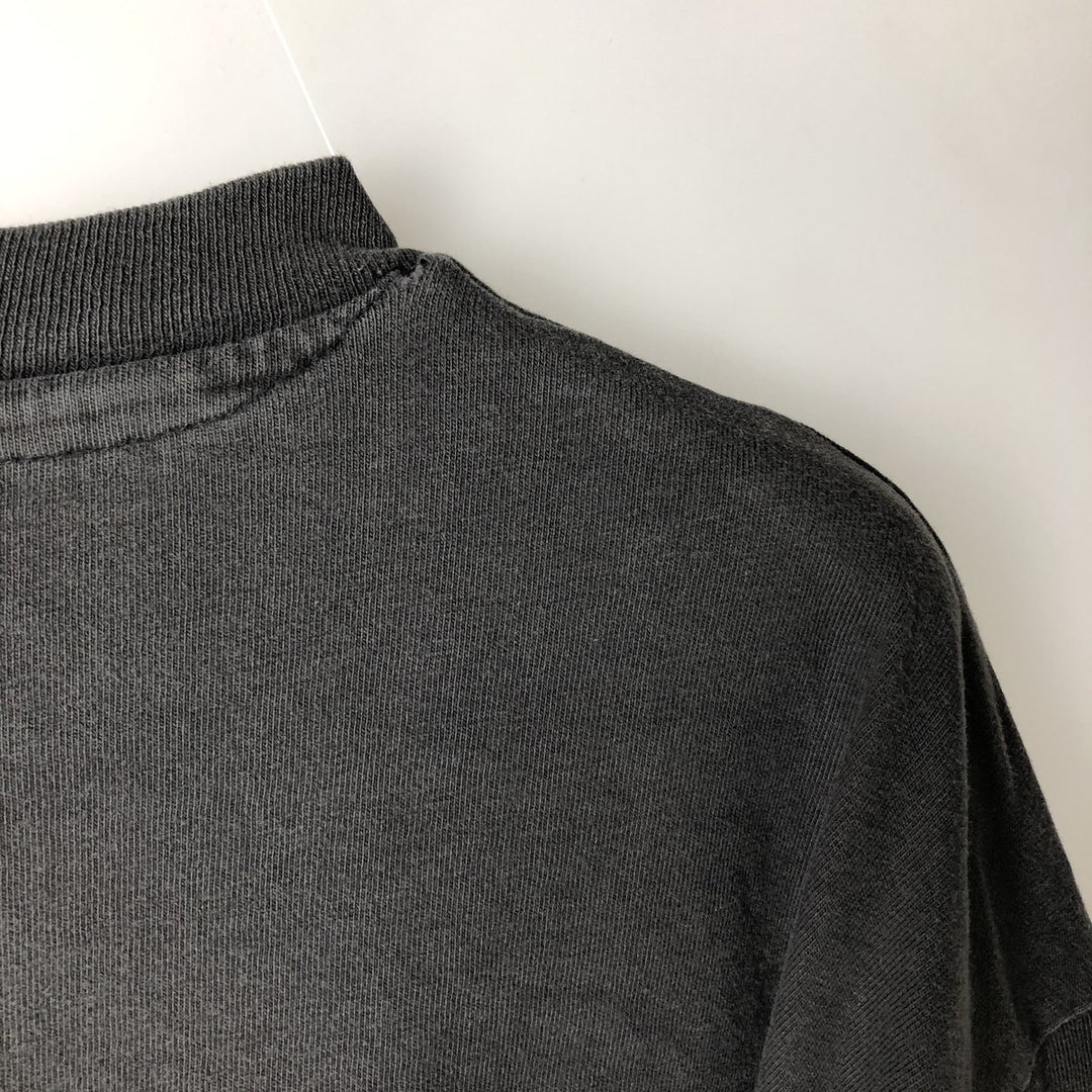 90'S Hanes BEEFY-T Blue Tag Long-Sleeve T-Shirt, Made in USA, Men's Size L (Equivalent), Vintage cotton Charcoal Vintage Second Hand