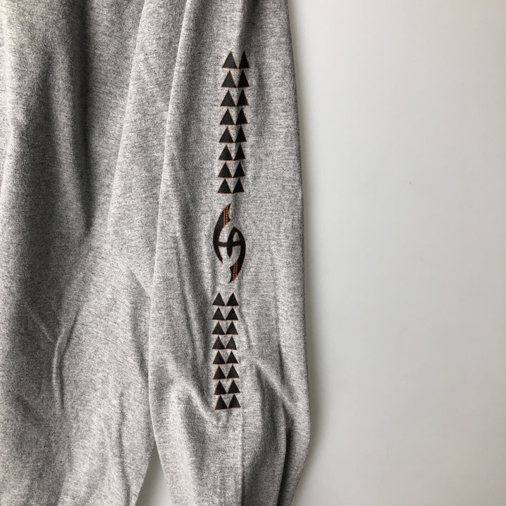 Hawaiian Attitude Long-Sleeve T-Shirt, Made in USA, Men's XL Equivalent cotton gray type Vintage Second Hand