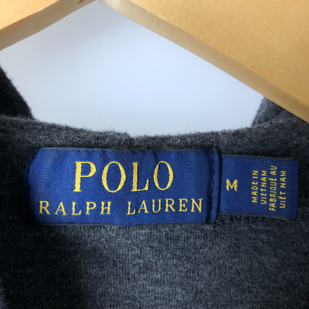 Ralph Lauren POLO RALPH LAUREN Hooded Long-Sleeve T-Shirt (Men's Size M) cotton black type Vintage Second Hand