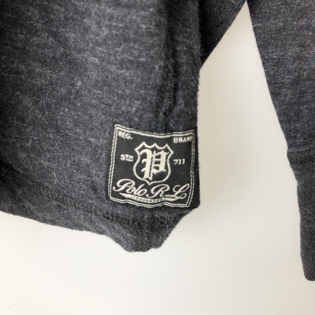 Ralph Lauren POLO RALPH LAUREN Hooded Long-Sleeve T-Shirt (Men's Size M) cotton black type Vintage Second Hand