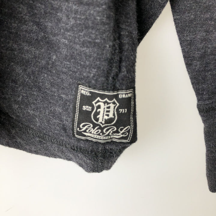 Ralph Lauren POLO RALPH LAUREN Hooded Long-Sleeve T-Shirt (Men's Size M) cotton black type Vintage Second Hand
