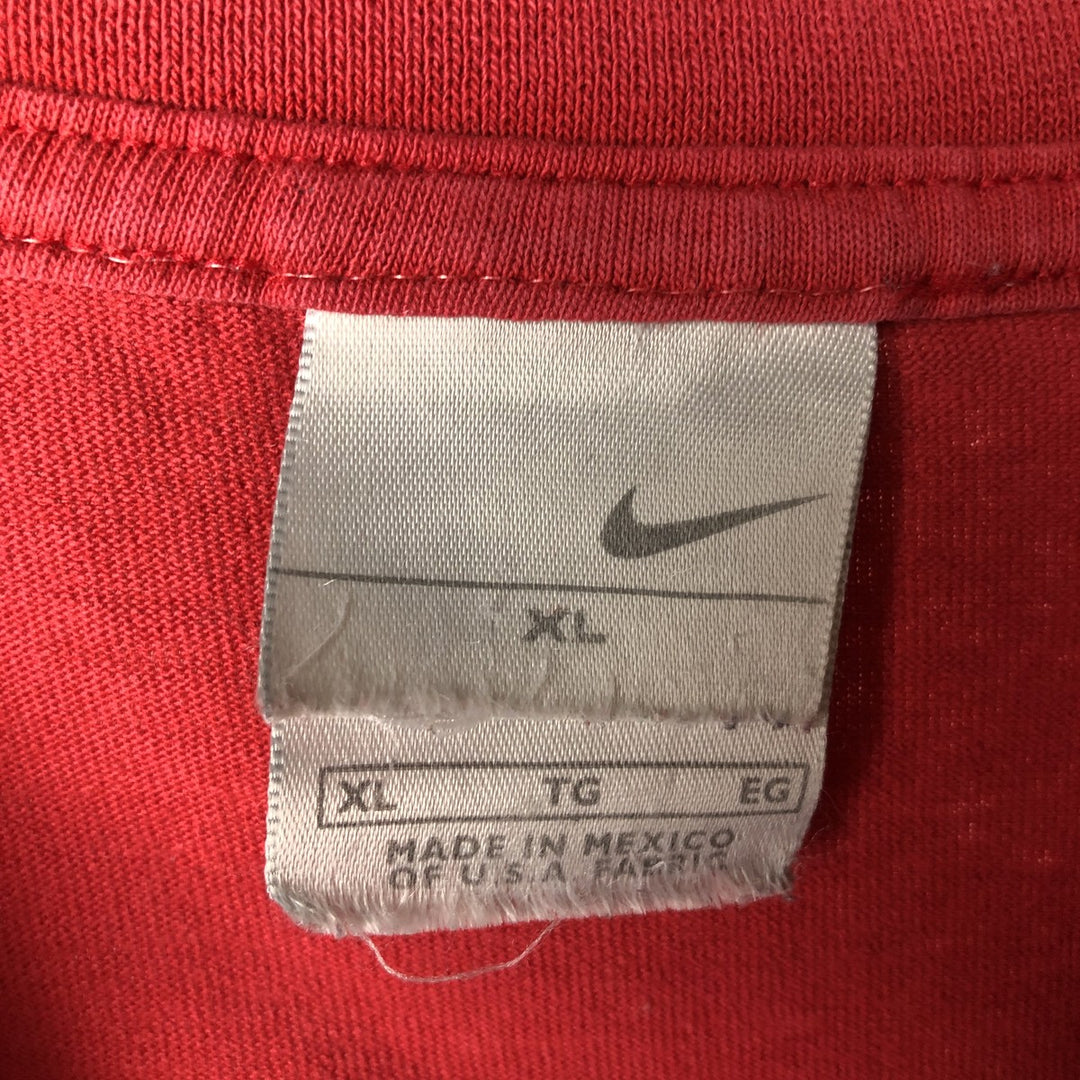 Nike NIKE Long T-shirt Long T Men's XL equivalent cotton red type Vintage Second Hand