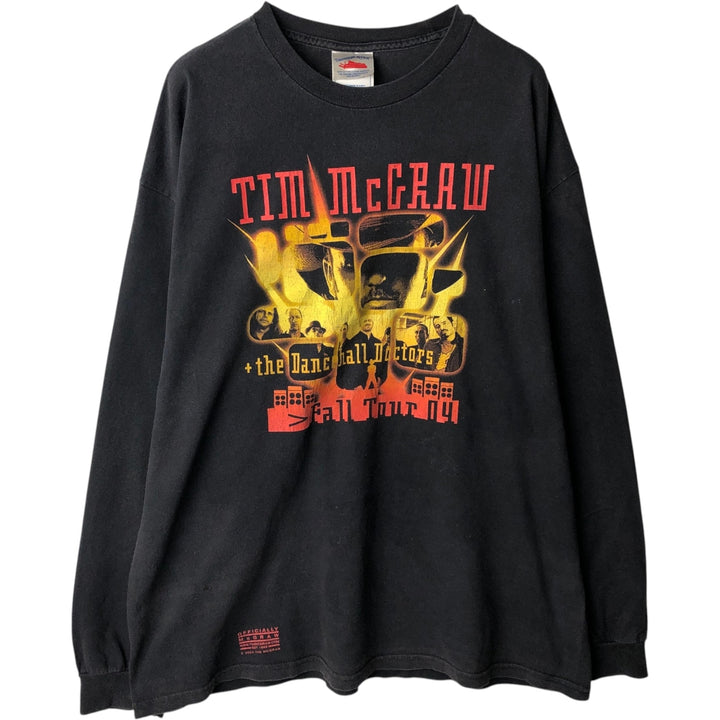 2000'S TENNESSEE RIVER Tim McGraw Long-Sleeve Band T-Shirt (Men's XL equivalent) cotton black type Vintage Second Hand