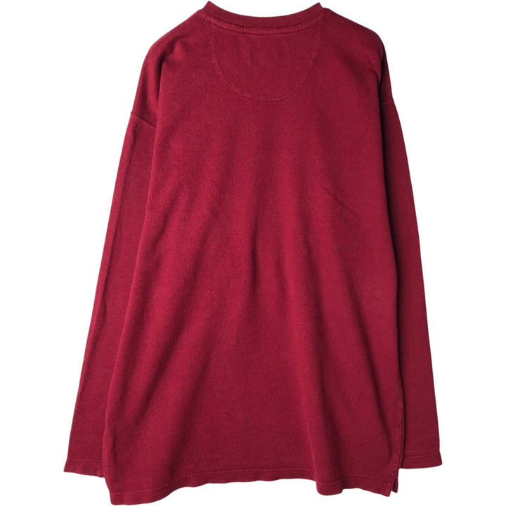 Ralph Lauren CHAPS V-neck long T-shirt, men's XL size cotton red type Vintage Second Hand