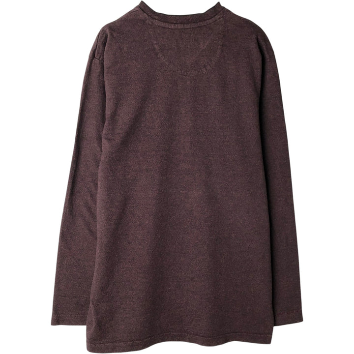 Ralph Lauren CHAPS V-neck Long-Sleeve T-Shirt (Men's Size M) cotton brown type Vintage Second Hand