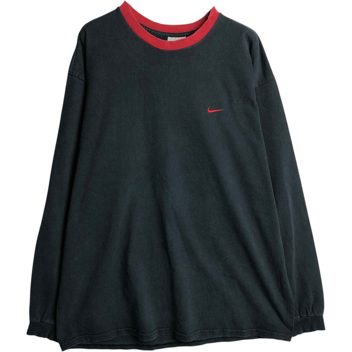 90s-00'S Nike Long-Sleeve T-Shirt (Men's XL equivalent) cotton black type Vintage Second Hand