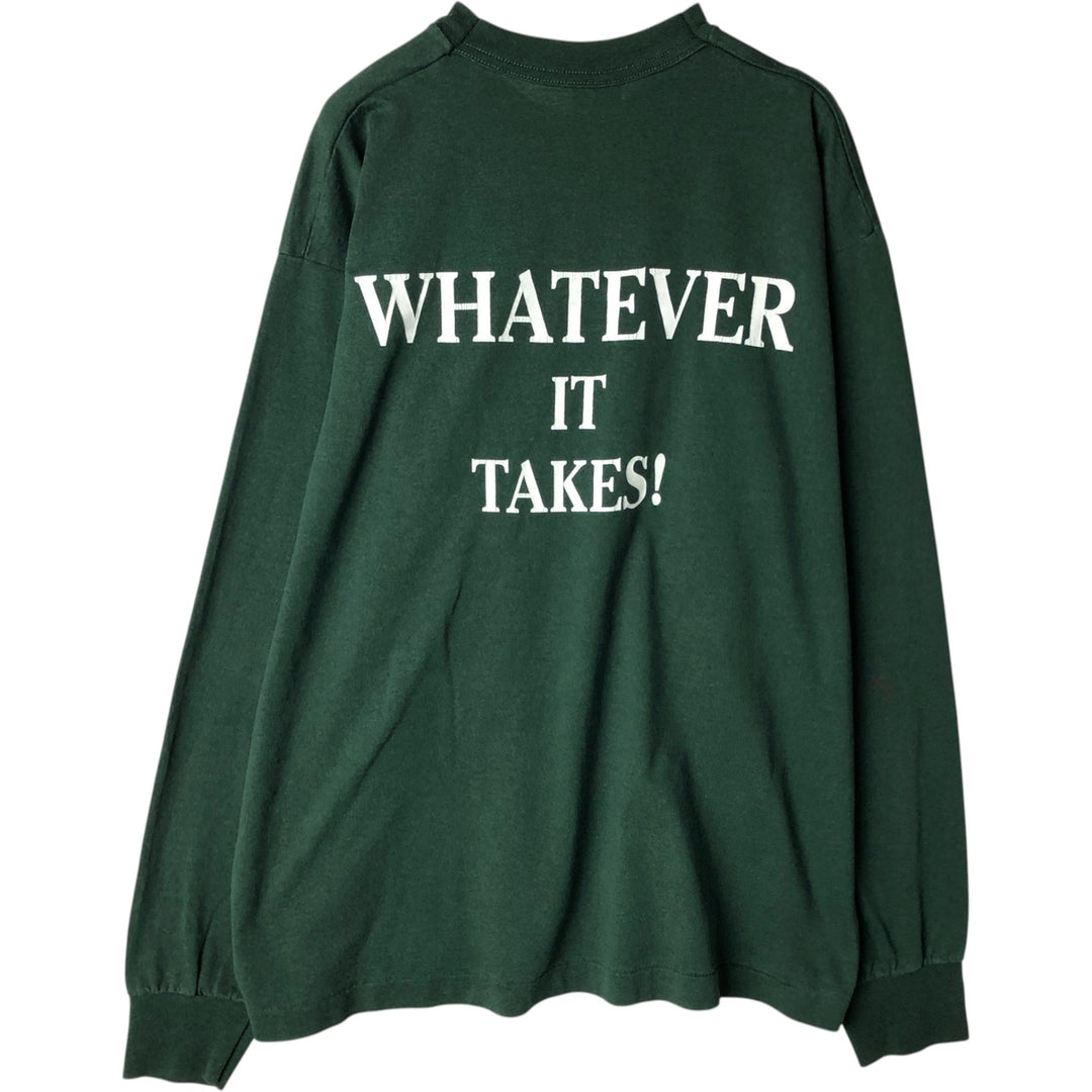 90'S Fruit of the Loom Best Long Sleeve T-Shirt, Made in USA, Men's XL, Vintage cotton green type Vintage Second Hand