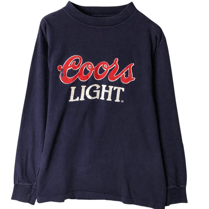80'S Anvil Long-Sleeve T-Shirt, Made in USA, Men's Size L (Equivalent), Vintage cotton navy blue type Vintage Second Hand