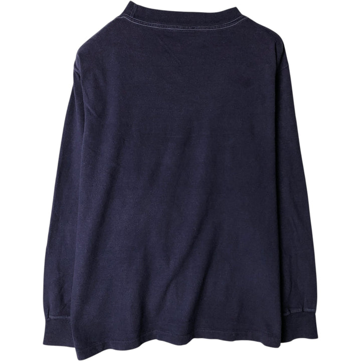 80'S Anvil Long-Sleeve T-Shirt, Made in USA, Men's Size L (Equivalent), Vintage cotton navy blue type Vintage Second Hand