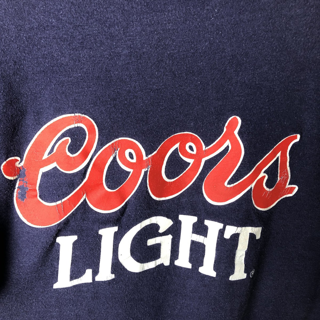 80'S Anvil Long-Sleeve T-Shirt, Made in USA, Men's Size L (Equivalent), Vintage cotton navy blue type Vintage Second Hand