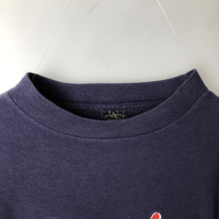 80'S Anvil Long-Sleeve T-Shirt, Made in USA, Men's Size L (Equivalent), Vintage cotton navy blue type Vintage Second Hand