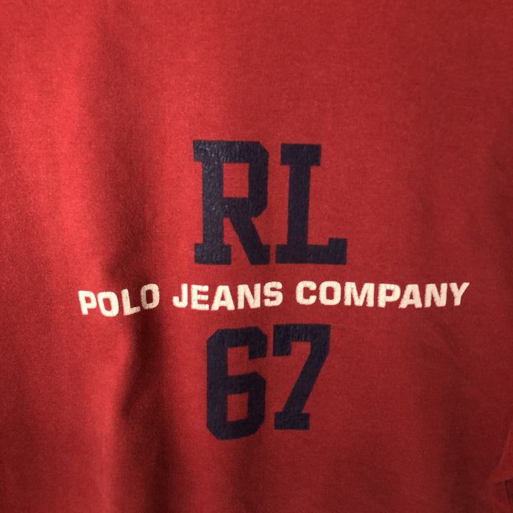 Ralph Lauren Polo Jeans Company long-sleeved T-shirt, men's size L cotton red type Vintage Second Hand