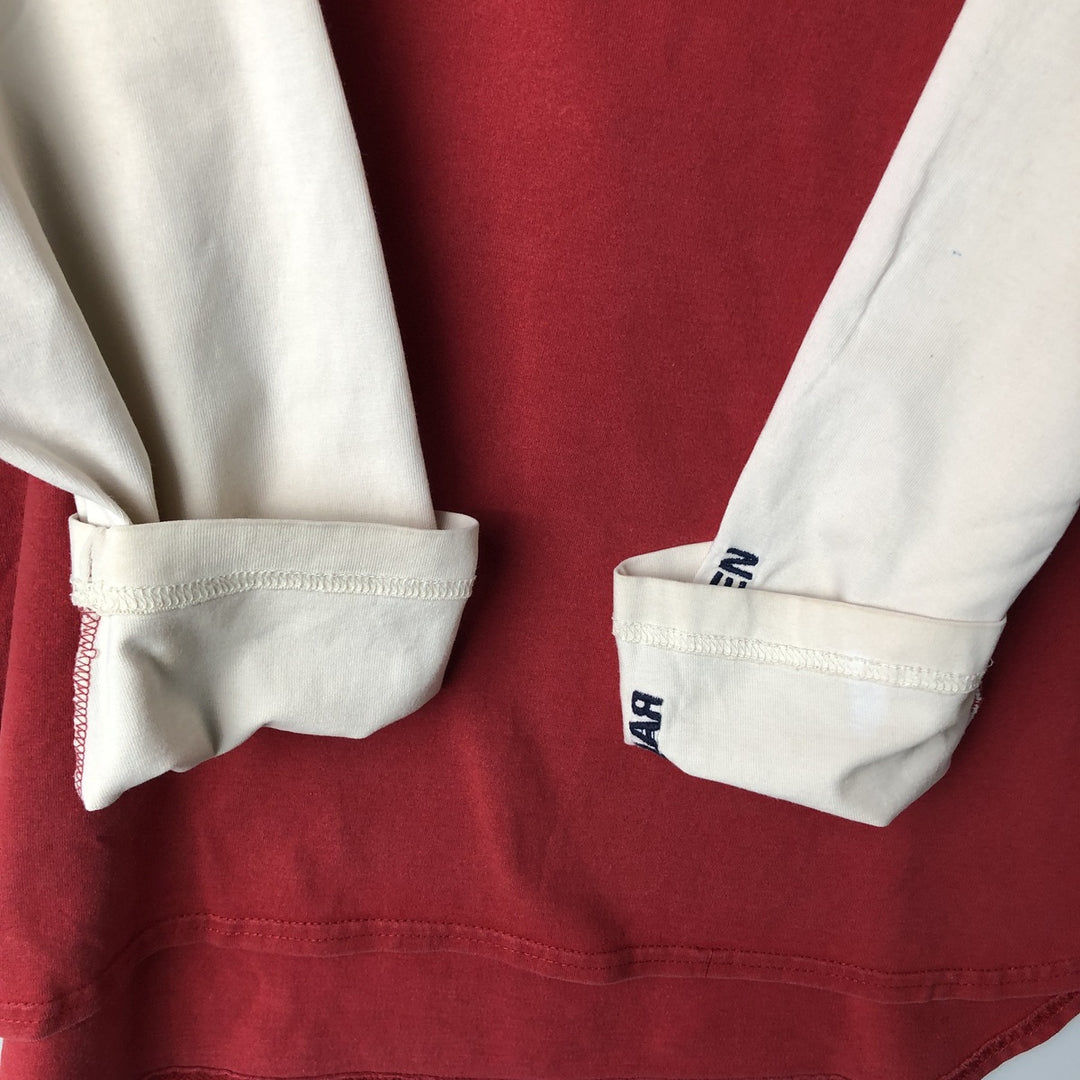 Ralph Lauren Polo Jeans Company long-sleeved T-shirt, men's size L cotton red type Vintage Second Hand