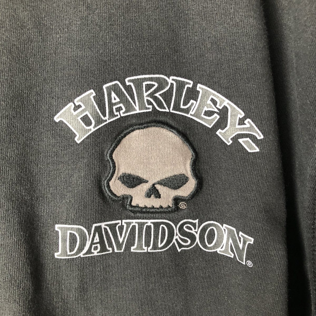 Harley-Davidson Skull Pattern Long T-shirt, Men's XXL unclear black type Vintage Second Hand