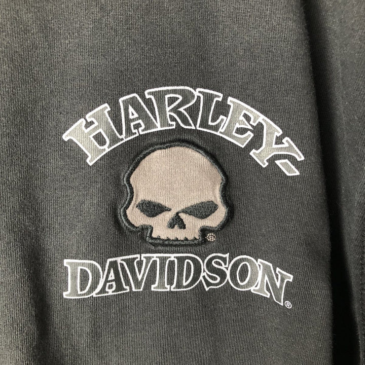 Harley-Davidson Skull Pattern Long T-shirt, Men's XXL unclear black type Vintage Second Hand