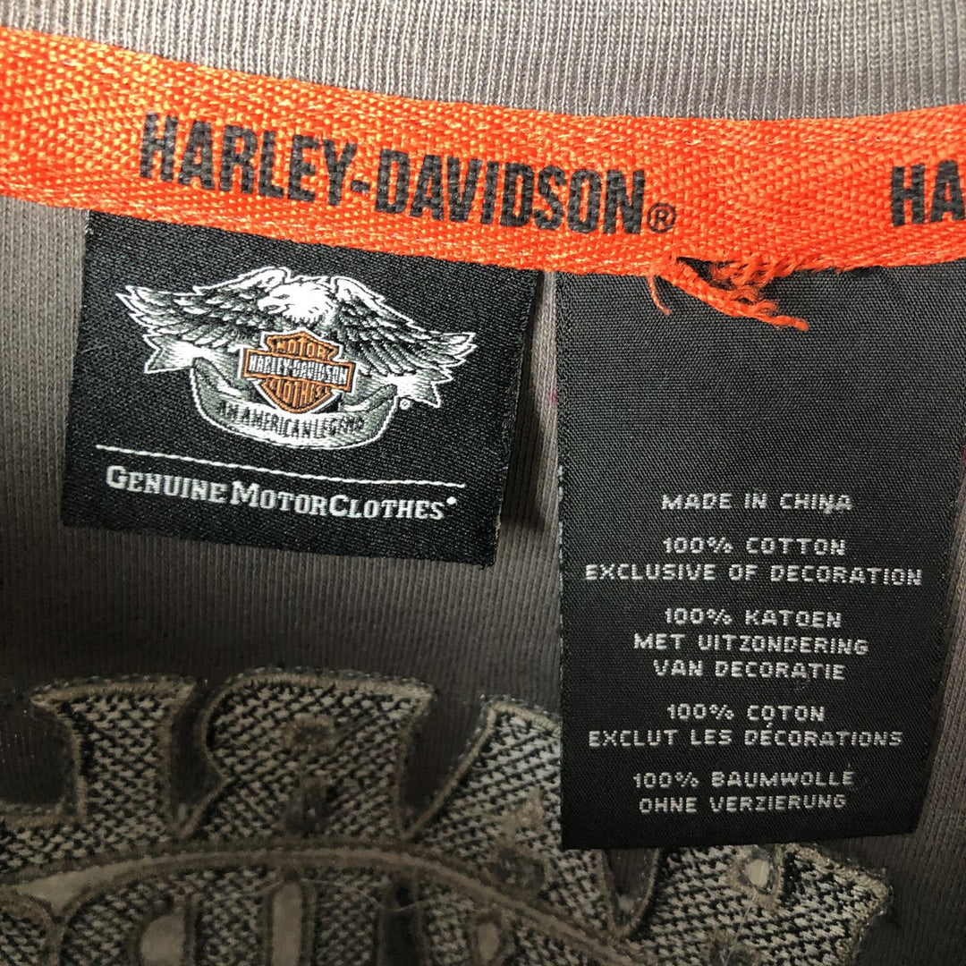 Harley-Davidson Long Sleeve T-Shirt, Men's XL Size cotton Charcoal Vintage Second Hand