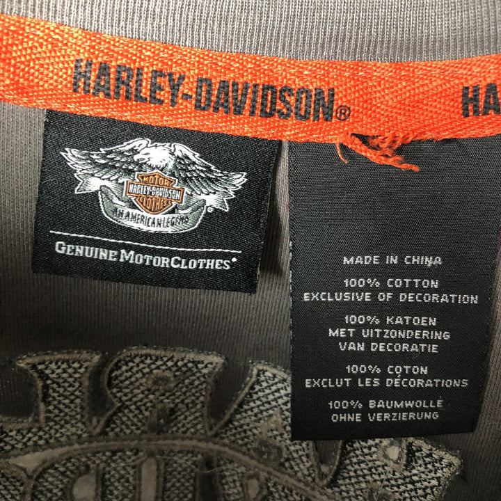 Harley-Davidson Long Sleeve T-Shirt, Men's XL Size cotton Charcoal Vintage Second Hand