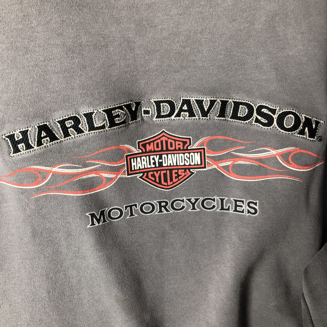 Harley-Davidson Long Sleeve T-Shirt, Men's XL Size cotton Charcoal Vintage Second Hand
