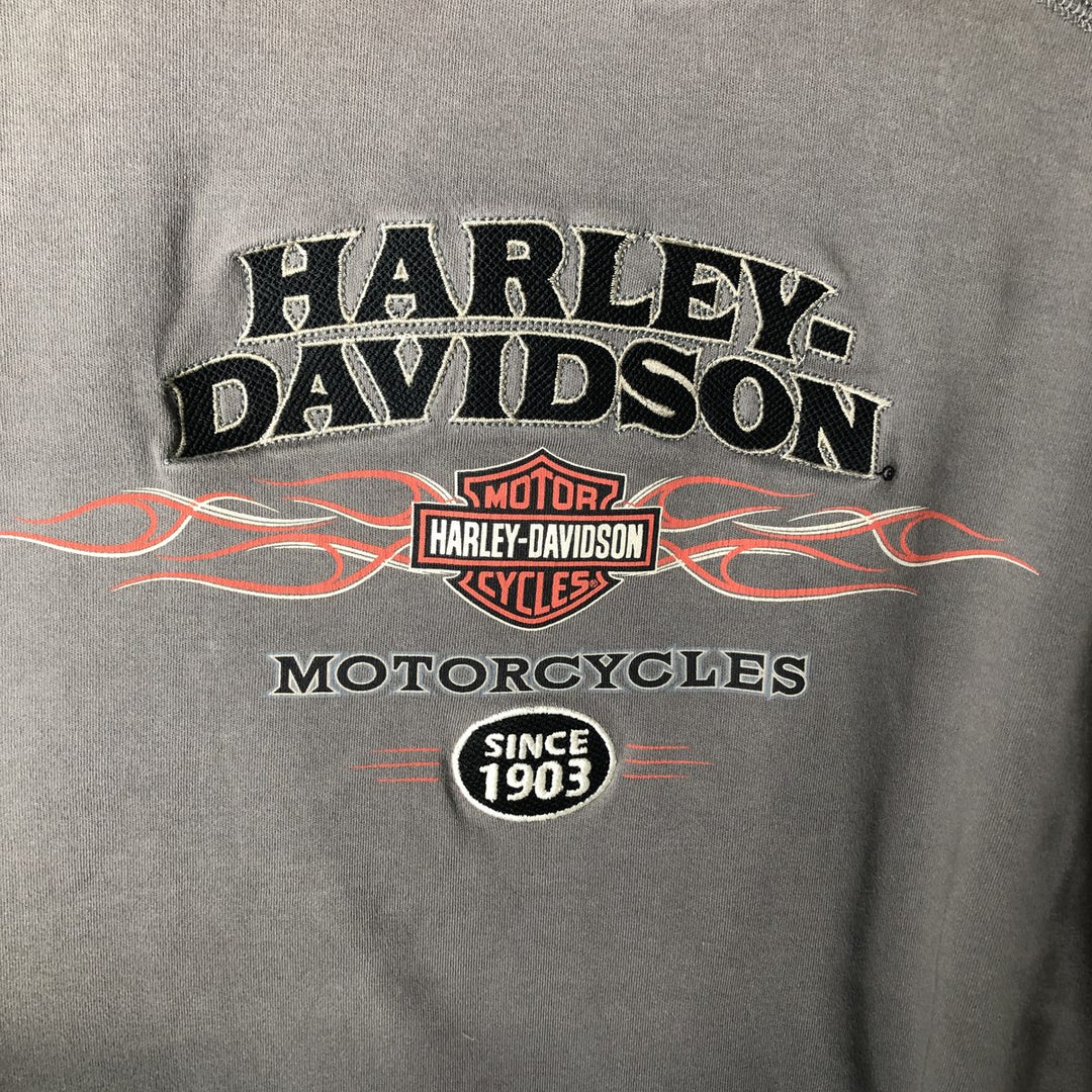 Harley-Davidson Long Sleeve T-Shirt, Men's XL Size cotton Charcoal Vintage Second Hand