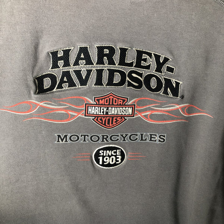 Harley-Davidson Long Sleeve T-Shirt, Men's XL Size cotton Charcoal Vintage Second Hand