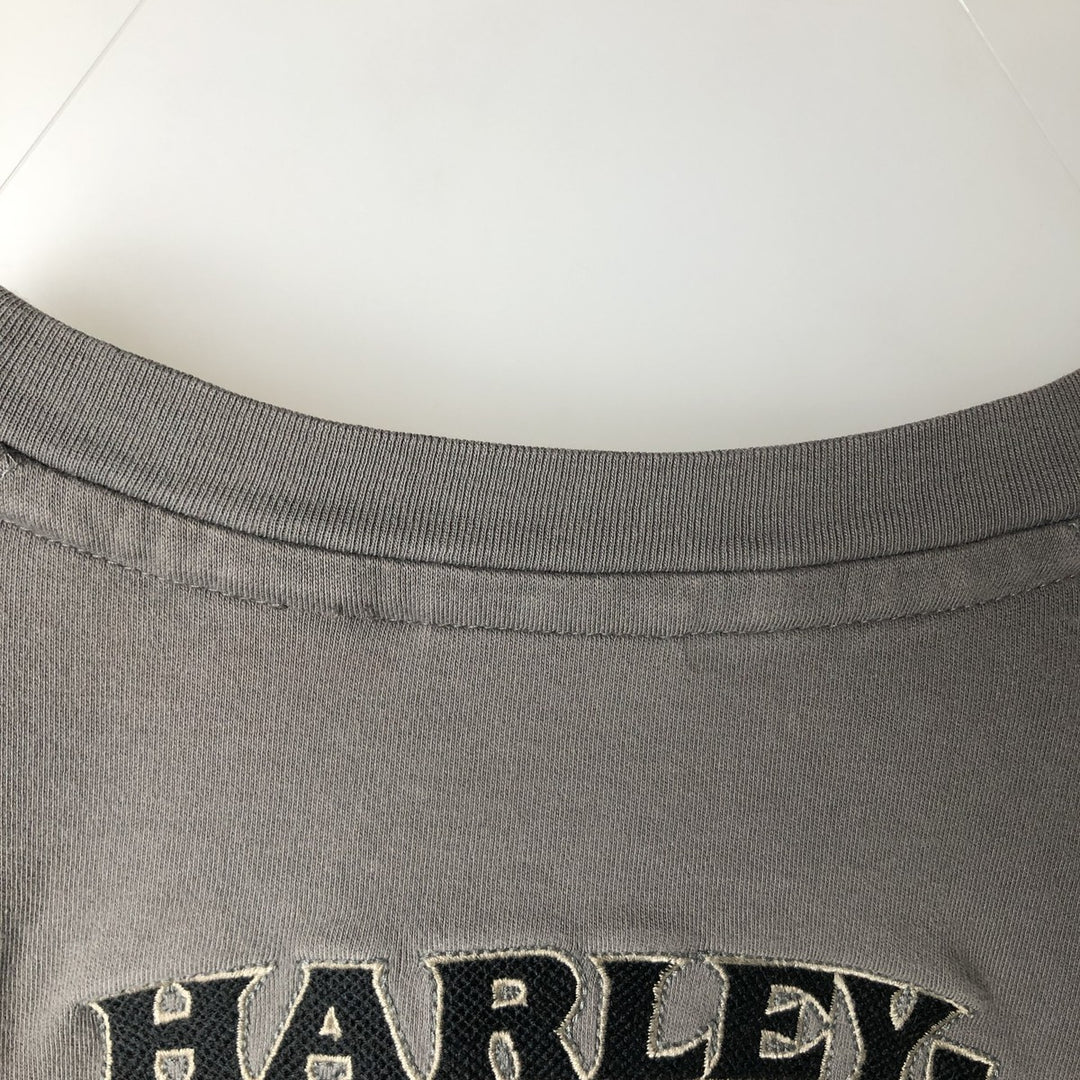 Harley-Davidson Long Sleeve T-Shirt, Men's XL Size cotton Charcoal Vintage Second Hand