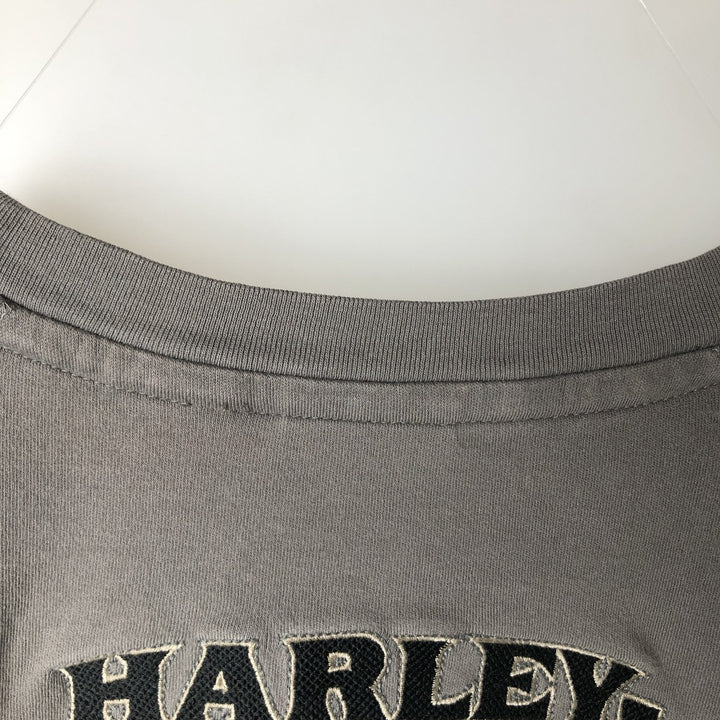 Harley-Davidson Long Sleeve T-Shirt, Men's XL Size cotton Charcoal Vintage Second Hand
