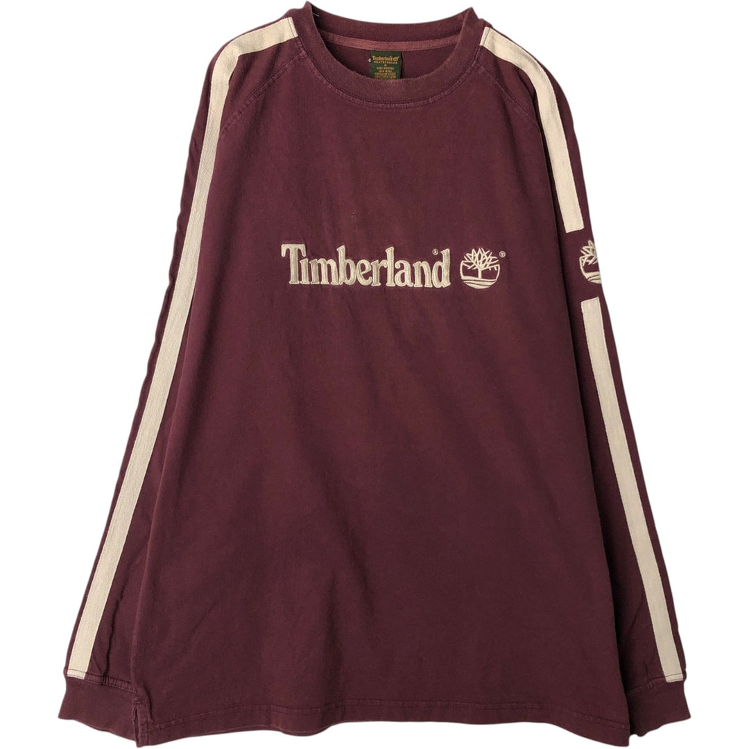 Timberland WEATHERGEAR Long-Sleeve T-Shirt (Men's Size S) cotton red type reddish brown Vintage Second Hand