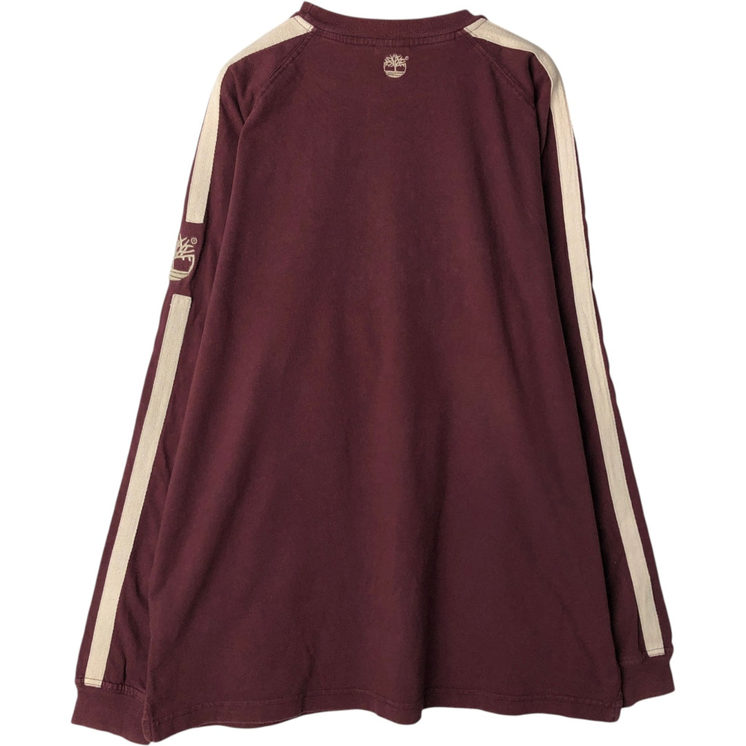 Timberland WEATHERGEAR Long-Sleeve T-Shirt (Men's Size S) cotton red type reddish brown Vintage Second Hand