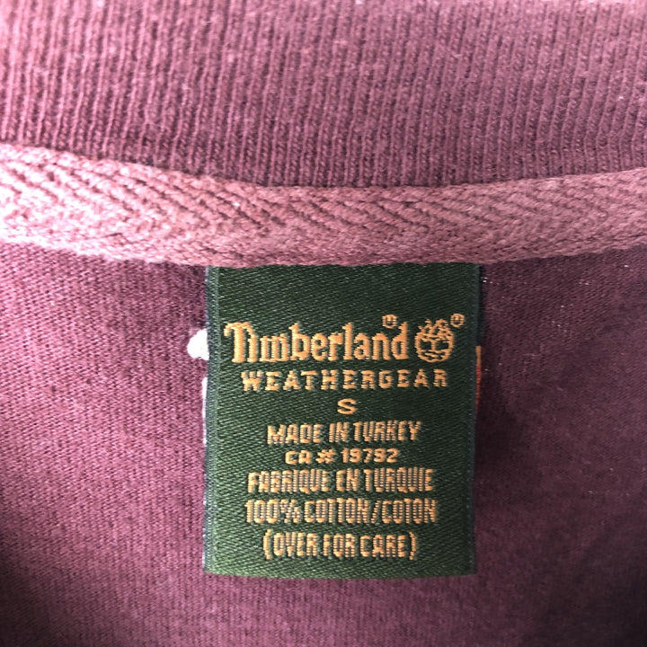 Timberland WEATHERGEAR Long-Sleeve T-Shirt (Men's Size S) cotton red type reddish brown Vintage Second Hand