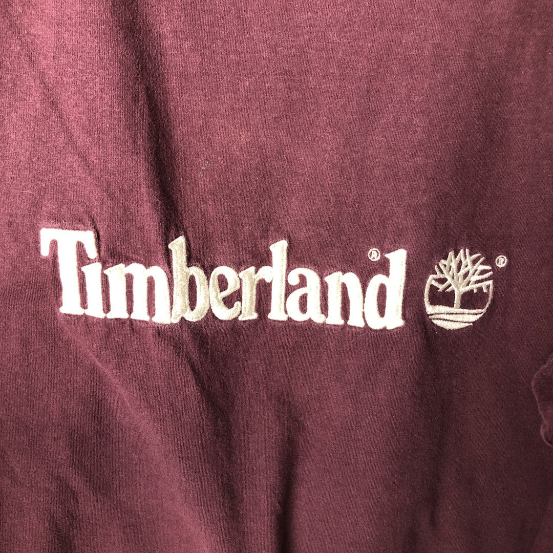 Timberland WEATHERGEAR Long-Sleeve T-Shirt (Men's Size S) cotton red type reddish brown Vintage Second Hand