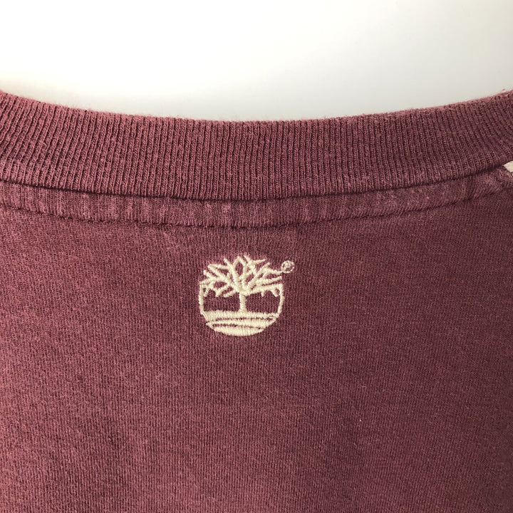 Timberland WEATHERGEAR Long-Sleeve T-Shirt (Men's Size S) cotton red type reddish brown Vintage Second Hand