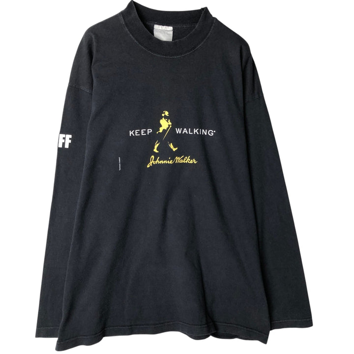 Johnnie Walker Long-Sleeve T-Shirt (Men's XL equivalent) cotton black type Vintage Second Hand
