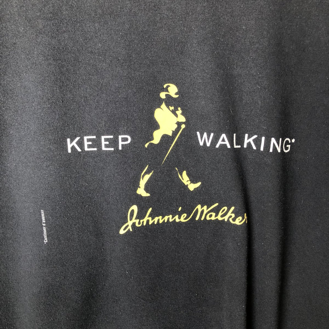 Johnnie Walker Long-Sleeve T-Shirt (Men's XL equivalent) cotton black type Vintage Second Hand