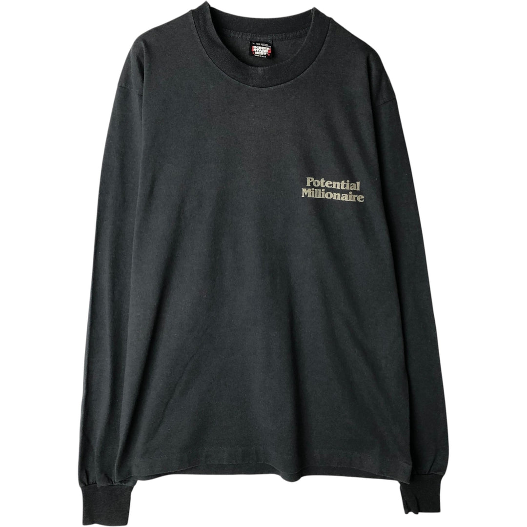 90'S Screen Stars Best Long Sleeve T-Shirt, Made in USA, Men's Size L, Vintage cotton black type Vintage Second Hand