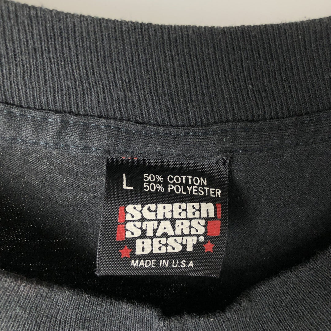 90'S Screen Stars Best Long Sleeve T-Shirt, Made in USA, Men's Size L, Vintage cotton black type Vintage Second Hand