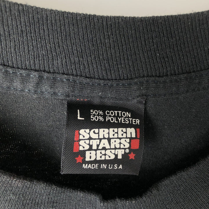 90'S Screen Stars Best Long Sleeve T-Shirt, Made in USA, Men's Size L, Vintage cotton black type Vintage Second Hand