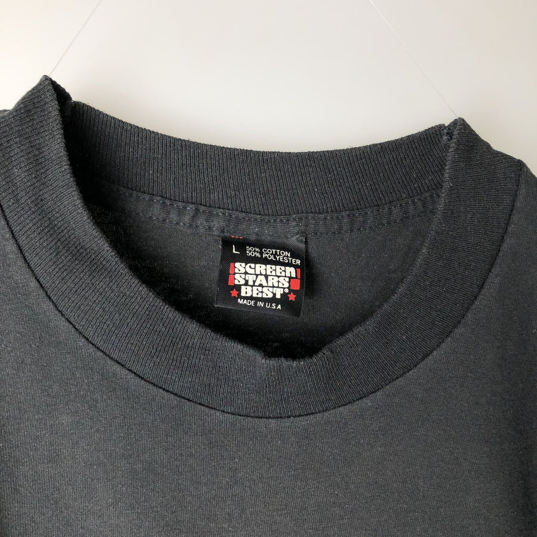 90'S Screen Stars Best Long Sleeve T-Shirt, Made in USA, Men's Size L, Vintage cotton black type Vintage Second Hand