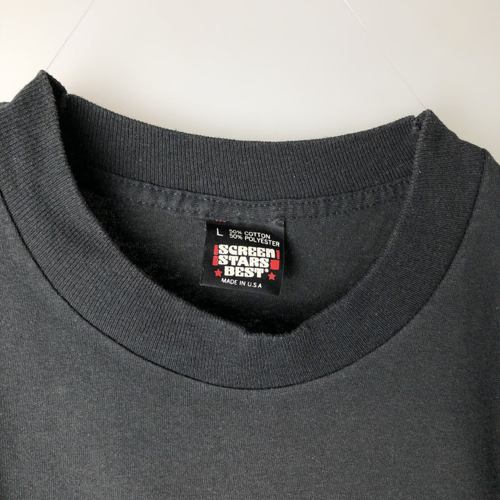 90'S Screen Stars Best Long Sleeve T-Shirt, Made in USA, Men's Size L, Vintage cotton black type Vintage Second Hand