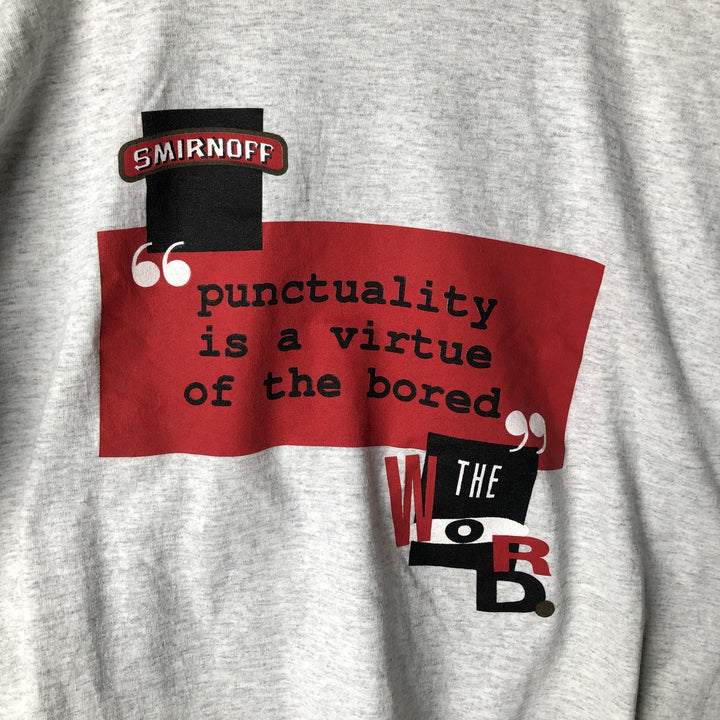 SMIRNOFF Long-Sleeve T-Shirt (Men's XL equivalent) unclear white type Vintage Second Hand