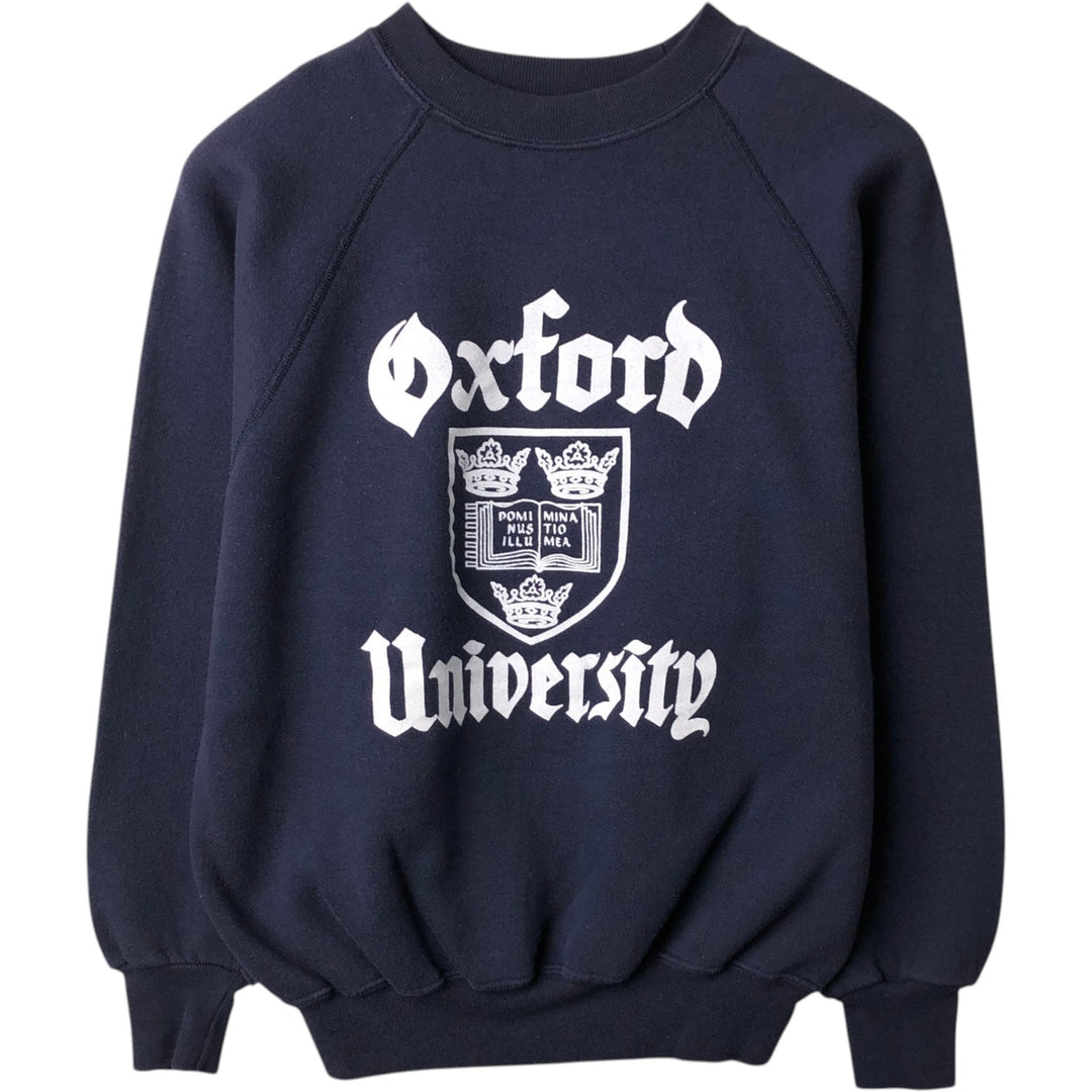 SWEAT TRENDS College Sweatshirt, Made in the UK, Men's Size M (approx.) cotton navy blue type Vintage Second Hand