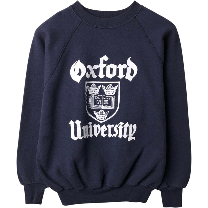 SWEAT TRENDS College Sweatshirt, Made in the UK, Men's Size M (approx.) cotton navy blue type Vintage Second Hand