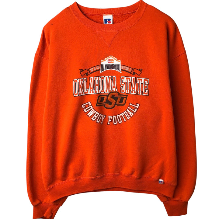 90'S Russell ATHLETIC college sweatshirt, men's size L, vintage cotton orange type Vintage Second Hand