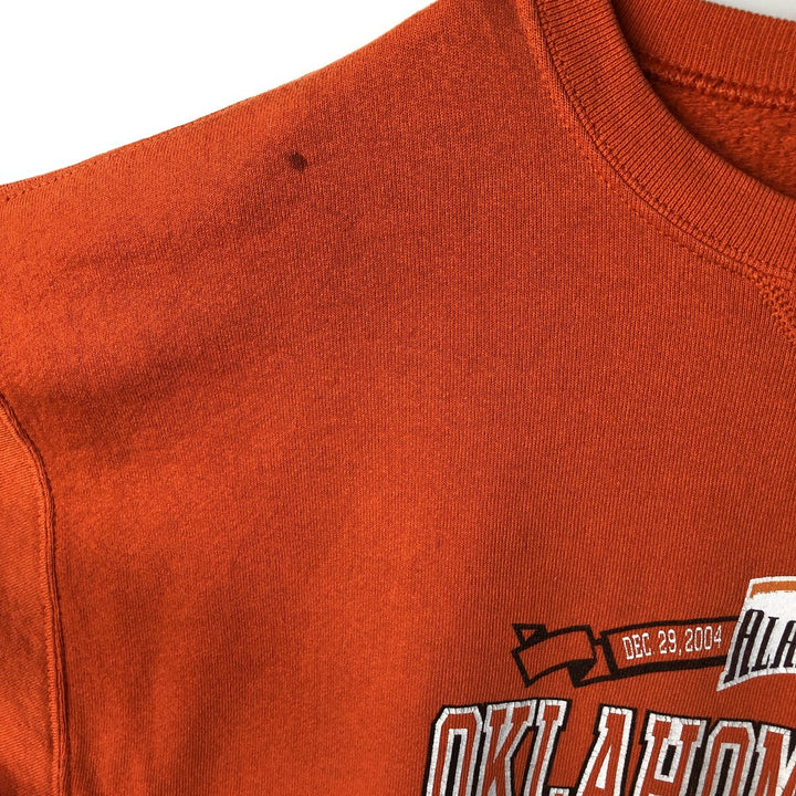 90'S Russell ATHLETIC college sweatshirt, men's size L, vintage cotton orange type Vintage Second Hand