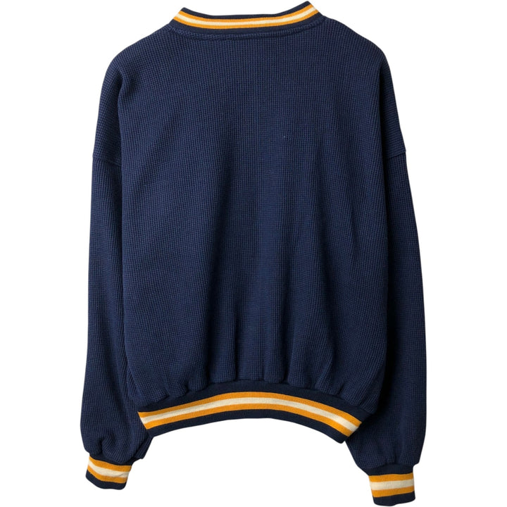90'S Russell Athletic Heavyweight V-Neck College Sweatshirt, Men's Size M (Equivalent), Vintage cotton navy blue type Vintage Second Hand
