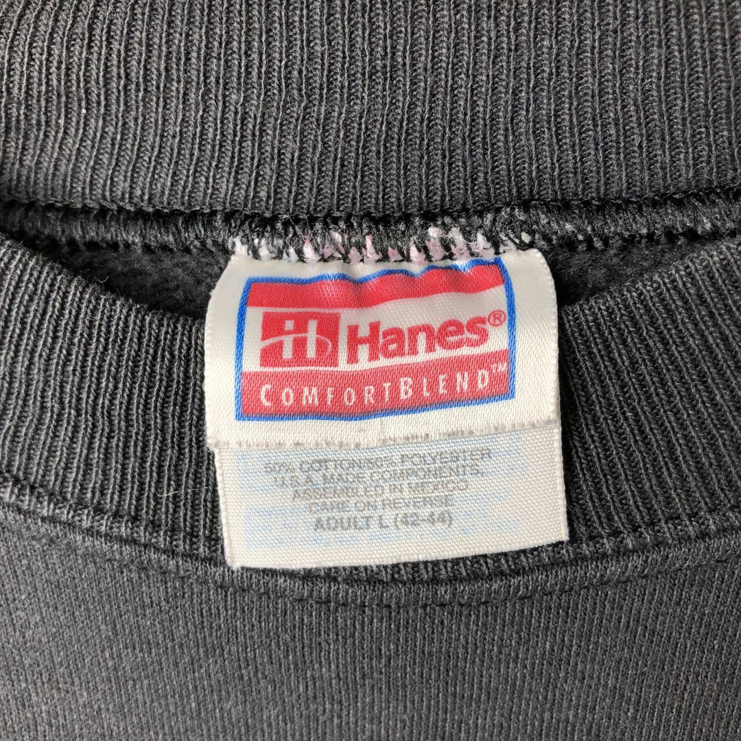 90'S Hanes COMFORTBLEND Triple Print College Sweatshirt, Men's Size L (approx.), Vintage cotton black type Vintage Second Hand