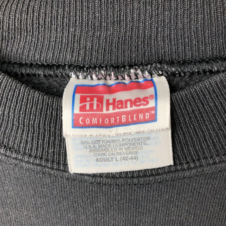 90'S Hanes COMFORTBLEND Triple Print College Sweatshirt, Men's Size L (approx.), Vintage cotton black type Vintage Second Hand