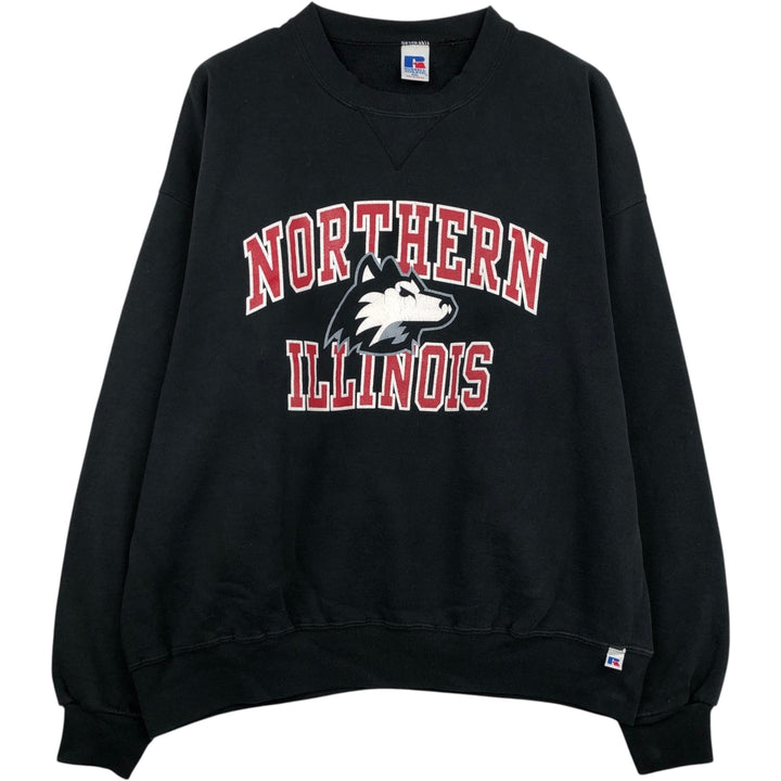 90'S Russell College Sweatshirt, Men's XXL equivalent, Vintage cotton black type Vintage Second Hand