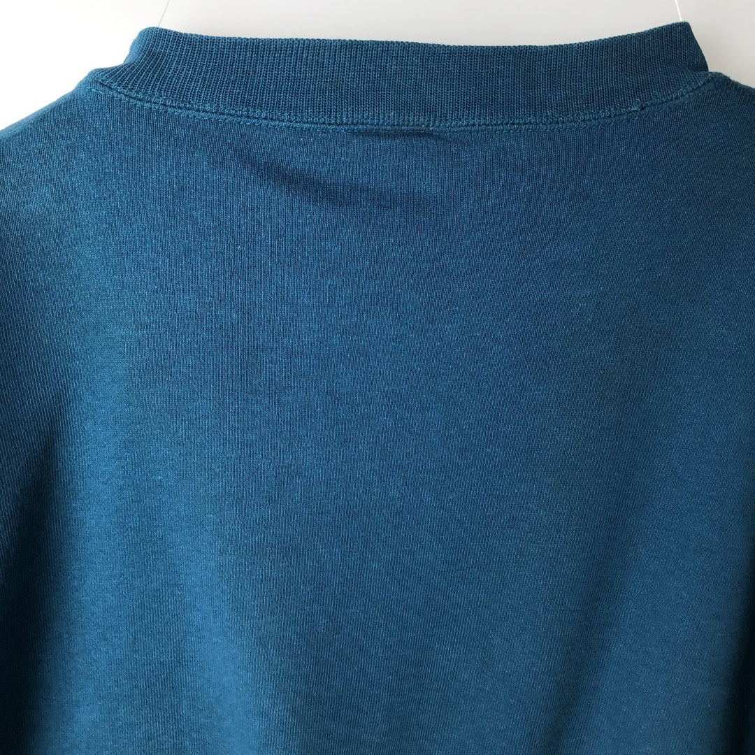 SOS STYLE College Character Sweatshirt, Men's Size L (Equivalent), Vintage cotton green type Vintage Second Hand