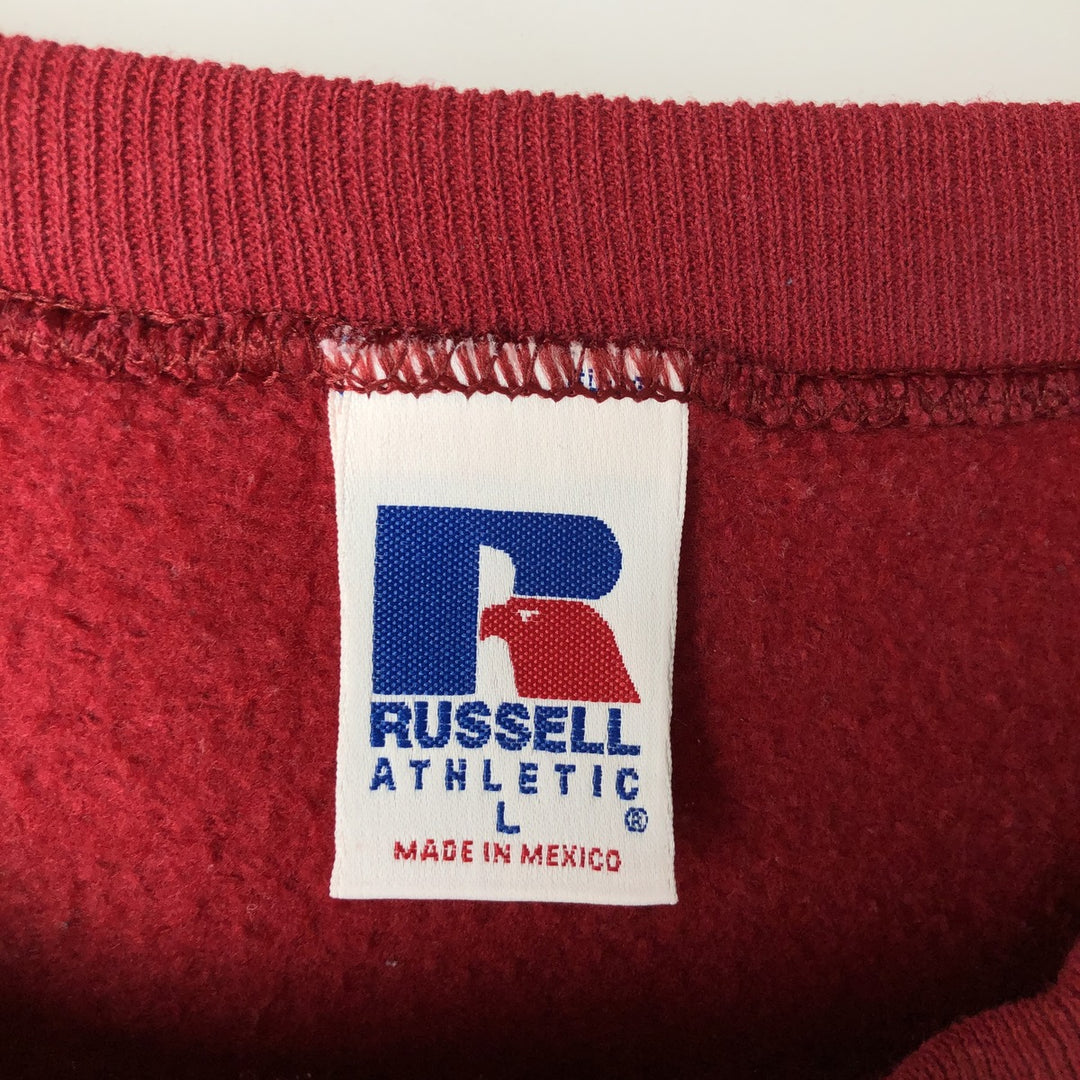 90'S Russell College Sweatshirt, Men's Size L, Vintage cotton red type reddish brown Vintage Second Hand